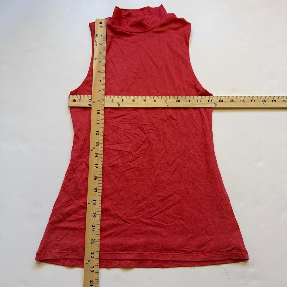 Express Coral Sleeveless Mock Neck Blouse Top Small Y2K Minimalist Boho - Picture 5 of 5